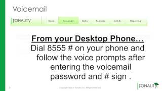 Fonality  Control Panel  Voicemail [upl. by Hannavas]