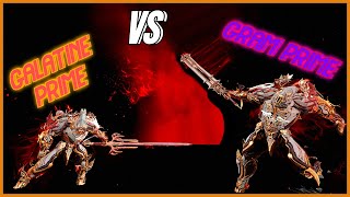 Warframe  Gram Prime vs Galatine Prime  Battle of the Heavy Blades [upl. by Cynera835]