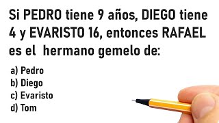 5 PREGUNTAS DE RAZONAMIENTO LÓGICO  Nivel 1  Profesor Bruno Colmenares [upl. by Cavit]