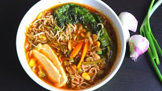 Indian style Ramen Veg ramen  How to Make Indian Ramen Easy Spicy Ramen Noodles Recipe [upl. by Nnav]