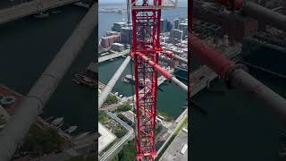 Tallest Tower Crane in Boston tight fit concrete pour construction cranelife USA [upl. by Arenahs460]