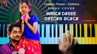 Unakku thaan  Chithha Song Piano Cover with NOTES  AJ Shangarjan  AJS [upl. by Oiredised845]