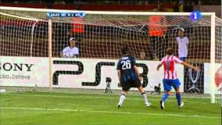 Inter de Milan 02 Atlético de Madrid 2782010 goles TVE [upl. by Bendicta]