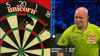 2017 Players Championship Finals Round 3 van Gerwen vs DWebster [upl. by Llyrat]