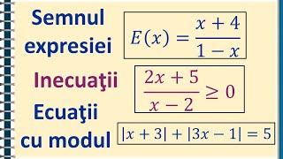 IX Semnul functiei de gradul I expresii inecuatii ecuatii cu modul [upl. by Berard]