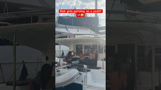 🤑 RICH GIRLS partying on a Yacht in Croatia 🇭🇷🕺 shorts party boatparty hvar [upl. by Damalas]