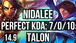 NIDALEE vs TALON MID  7010 Godlike 500 games  NA Master  149 [upl. by Kirchner728]