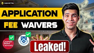 Free Application Fee Waivers for SpringFall 2025 Leaked Apply for FREE University List [upl. by Sivatco]