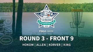 2024 PDGA Tim Selinske US Masters Disc Golf Championships  R3F9  Hokom Allen Korver King [upl. by Ahsien221]