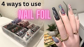 HOW TO APPLY NAIL TRANSFER FOIL  4 EASY WAYS TO USE NAIL ART FOIL WITH GEL POLISH [upl. by Wakeen266]