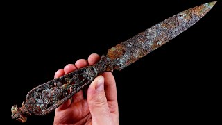 Very Beautiful and Rare Assassins Dagger  Restoration ASMR [upl. by Gamages]