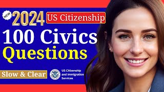 2024 EASY Answer USCIS Official 100 Civics Questions amp Answers for US Citizenship Interview 2024 [upl. by Hamehseer]