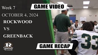 RHS Tiger Football  Rockwood Vs Greenback Week 7 Game 1042024 [upl. by Reinhold312]