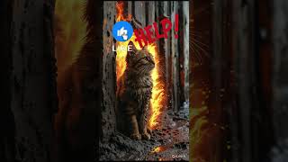 Cute cat was burning cat catlover cute funnycats funny kitty kitten cutecat [upl. by Isied29]