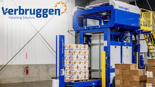 Verbruggen VPM10 Combi  Automatic Palletizing of Potatoes  Bags Boxes Cartons amp RPCs [upl. by Yessac506]