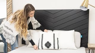 DIY Modern Chevron Headboard  Love The Room  DIY 006 [upl. by Yirinec]