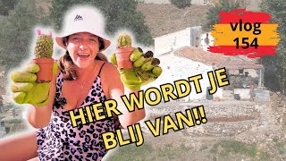 ONZE SPAANSE ROTSTUIN IS KLAAR 🌴  VAN ONKRUID NAAR PALMBOOM  OFF GRID LEVEN IN SPANJE  VLOG 154 [upl. by Ciapas]