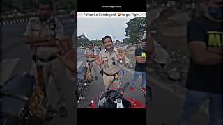 Police vs Bikers😨without helmet police wala family ko Aisa bola🤬shorts bike biker riderpolice [upl. by Zuleika802]