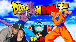 Super Saiyan God  BEERUS VS GOKU  DRAGON BALL SUPER EP 10 REACTION [upl. by Alyam]