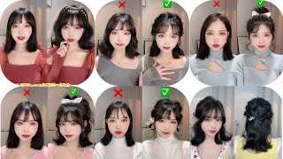 Quick and Easy 💌Short Hairstyle Tutorial Korean styles for girls [upl. by Karalynn]