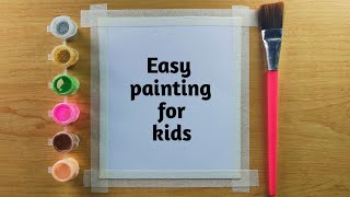 Easy watercolor painting for kids step by step tutorial easy drawing [upl. by Aissatsan806]