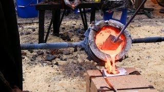 29 September 2012 Iron Smelting demo  Sculptors Guild  Dumbo Arts Festival [upl. by Rikki]