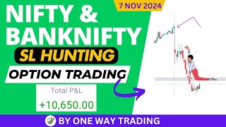 Live Intraday Trade  Bank nifty Option  stoploss hunting by One Way Trading [upl. by Anhpad]