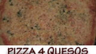 Como hacer pizza casera  Pizza cuatro quesos [upl. by Ariaec19]