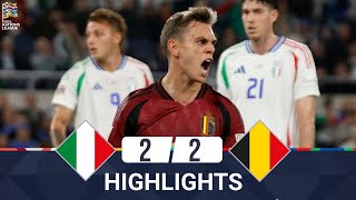 Italy vs Belgium  22  Highlights  UEFA Nations League 202425 [upl. by Anerrol]