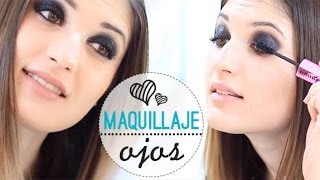 Maquillaje de ojos ahumado en negro brillante  Smokey eyes [upl. by Charters18]