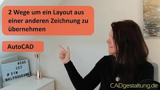 AutoCAD Tipp Layout und Seiteneinrichtung aus anderer Zeichnung übernehmen [upl. by Sirovaj]