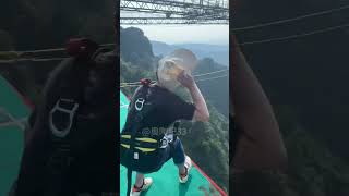 Beautiful Woman Experiences Bungee Jumping In A Beautiful PlaceAsmr Bungee Funny Shorts [upl. by Loy]