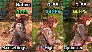 RTX 3060 Laptop  i7 11800H  Horizon Forbidden West  Max  Optimized Settings DLSS vs Native 1080p [upl. by Isaacson]