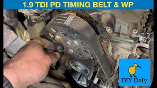 VW Golf 19 TDI PD Timing belt amp water pump replacement [upl. by Pegeen]