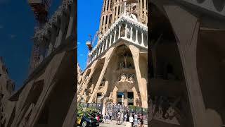 Up close exterior view of the Basilicica de la Sagrada Familia sagradafamília spain travel [upl. by Maya]