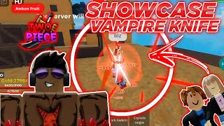 SHOWCASE VAMPIRE KNIFE ITEM SECRETO DO TWO PIECE ROBLOX [upl. by Supat]