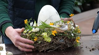 DIYHighlight Osterkranz mit naturfarbenem DekoEi Wachteleiern amp Federn [upl. by Breeze]