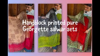 EPI 36 HANDBLOCK PRINTED GEORGETTE SALWAR SETSBUDGET FRIENDLYPRINTED DUPATTAcuratedvault [upl. by Dauf396]