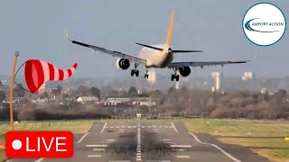 WINDY Landings LIVE Birmingham Airport 30122023 planespotting [upl. by Noramac]