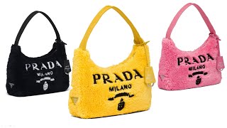 Prada bag Re Edition 2000 terry mini bag BlackWhite YellowBlack Petal PinkBlack [upl. by Thrasher]