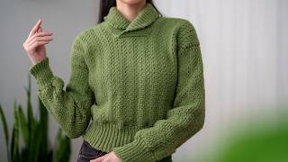 How to Crochet Collared Sweater  Pattern amp Tutorial DIY [upl. by Fedak198]