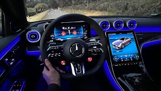 2023 Mercedes C63 AMG POV Night DRIVE SOUND Interior Ambiente Review [upl. by Einra]