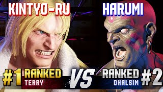 SF6 ▰ KINTYORU 1 Ranked Terry vs HARUMI 2 Ranked Dhalsim ▰ High Level Gameplay [upl. by Luahs]