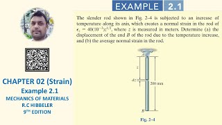 Determine displacement of point B and strain  Example 21 Mechanics of materials RC hibbeler [upl. by Celin]