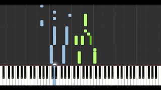 Kikis Delivery Service  A Town with an Ocean View Piano Tutorial Synthesia [upl. by Anilah]