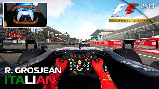 F1 2013 Realistic Mode  Romain Grosjean at Monza  Racing with Gyroscope [upl. by Aisirtap]