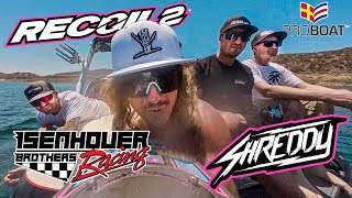 Pro Boat Recoil 2 First drive with Shreddy and the Isenhouer Brothers [upl. by Nelg]