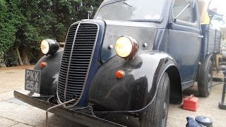 1952 Fordson E83W Pick up truck  Sitting since 1982  Seized solid  First start in 27 years [upl. by Farver902]