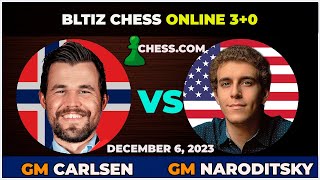 Magnus Carlsen vs Daniel Naroditsky  Blitz Chess 30  ChessCom  December 6 2023 [upl. by Boot]