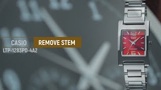 How to disassembly  remove stem of a Casio LTP1283PD4A2 with MIYOTA 2035 Standard movement [upl. by Liemaj]